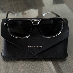 Dolce & Gabbana Black Aviator Sunglasses